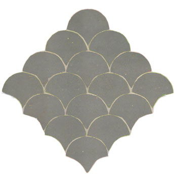 Mosaic House Moroccan tile Fleurs 27 Dark Gray  solid zellige, mosaic, zellij, field, pattern, glaze, fishscale, classic 